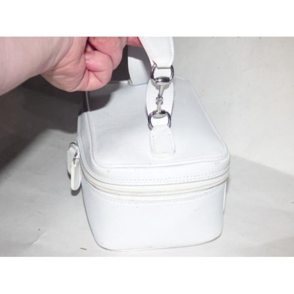 Gucci Vintage White Leather Satchel Train Case Cosmetic Case - Picture 4 of 12